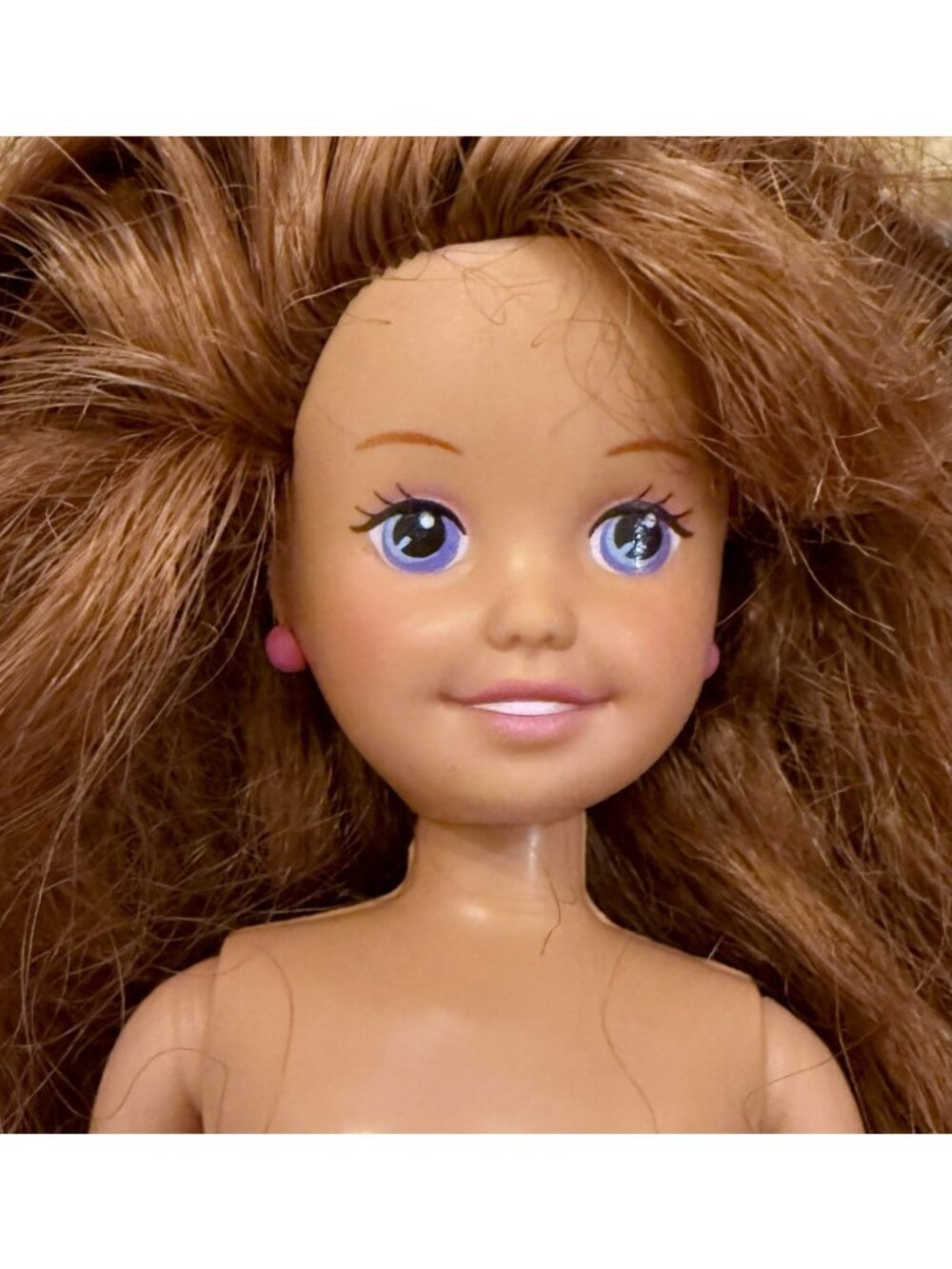 1991 Redhead Whitney Stacie’s Friend Barbie Doll Crimped Hair Blue Eyes Earrings